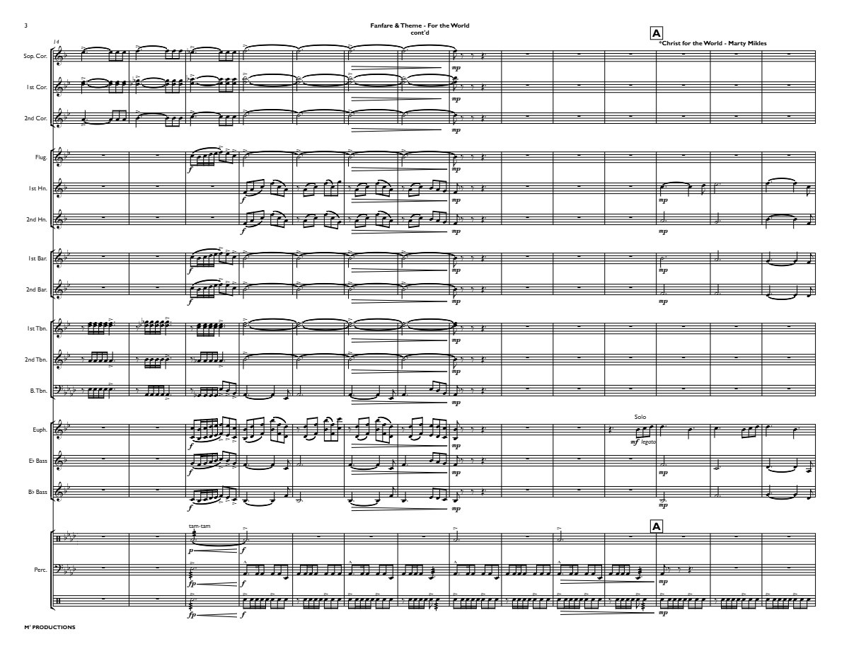 Fanfare & Theme - For the World, sample page 2